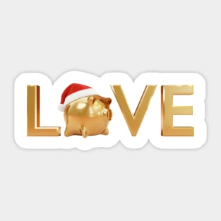 Love New Year Piggy Sticker